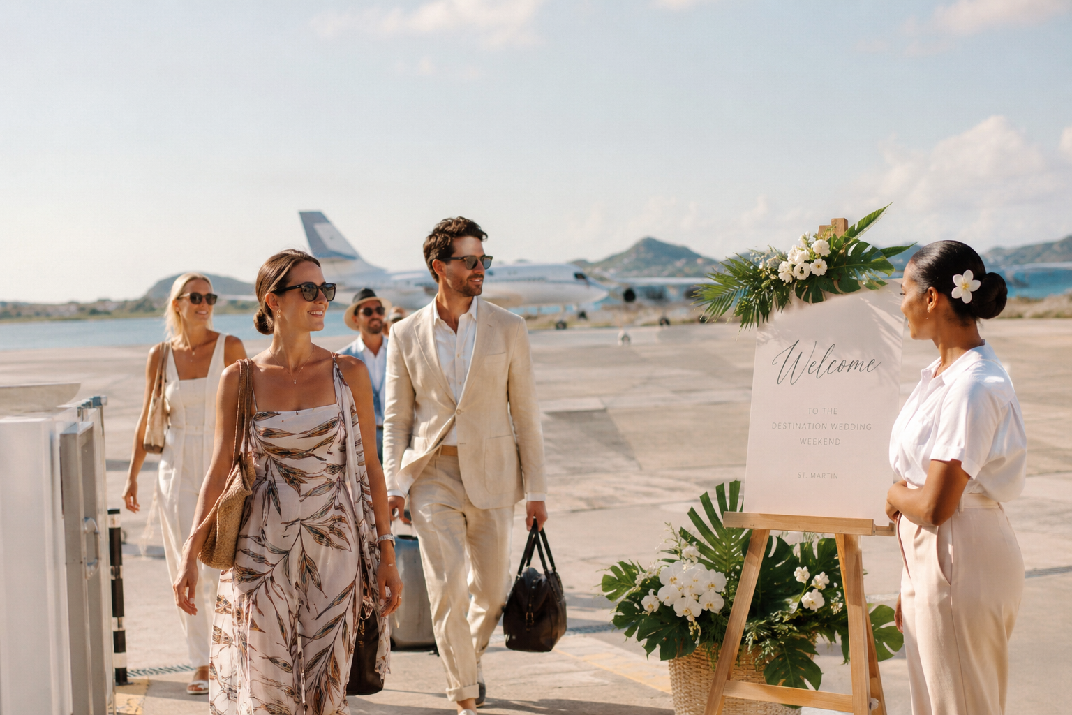 guests arriving for a destination weddings